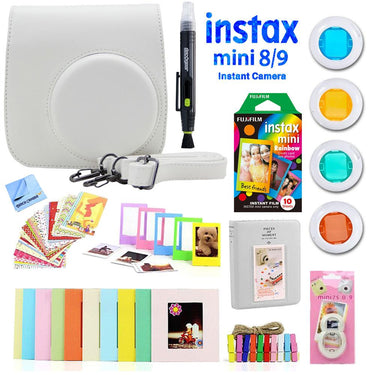 Deco Gear Accessories Bundle for Fujifilm Instax Mini 8/9 with Rainbow Film (10 Shots)