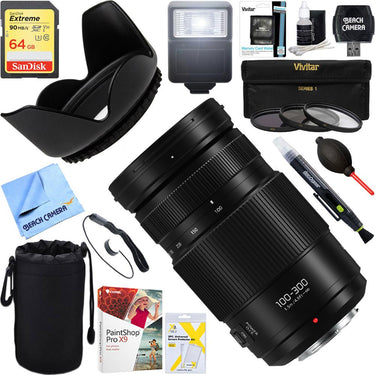 Panasonic LUMIX G VARIO 100-300mm / F4.0-5.6 II/ POWER Optical IS Lens + 64GB Ultimate Kit