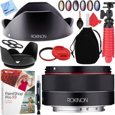 Rokinon 35mm f/2.8 FE (IO35AF-E) Ultra Compact Wide Angle Lens for Sony E Mount Kit