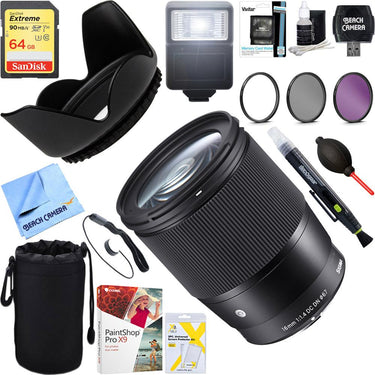 Sigma 16mm F1.4 DC DN Micro 4/3 Lens + 64GB Ultimate Kit