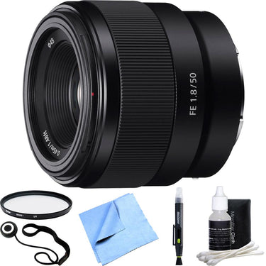 Sony FE 50mm F1.8 Full-frame Prime E-Mount Lens SEL50F18F Essential Accessory Bundle