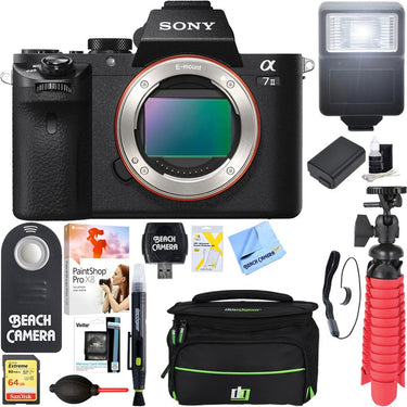 Sony Alpha 7II Mirrorless Interchangeable Lens Camera Body + 64GB Memory & Flash Kit