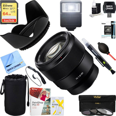 Sony FE 85mm F1.8 Full-frame E-mount Fast Prime Lens + 64GB Ultimate Kit