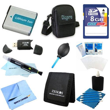 Special 8GB Card and NP-BN1 Battery Value Kit for Sony DSC-W650, W610, WX50, TX20, WX150