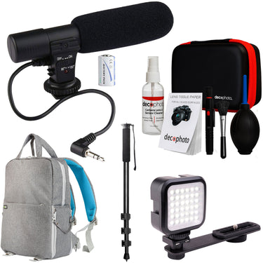 Deco Gear Pro Photographer Video Recording Bundle for DSLR & Mirrorless Cameras