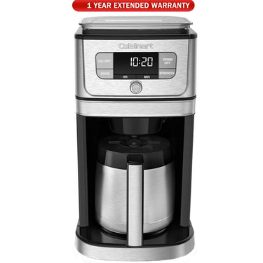 Cuisinart Burr Grind & Brew 10 Cup Coffeemaker Silver + 1 Year Extended Warranty