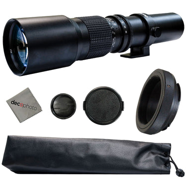 Deco Photo 500MM Preset Telephoto Lens with T-Mount for Nikon Cameras