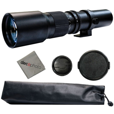 Deco Photo 500MM Preset Telephoto Lens with T-Mount for Sony Cameras