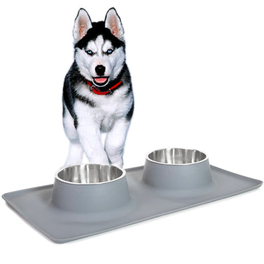 Deco Pet Dual Stainless Steel Food/Water Bowls for Pets