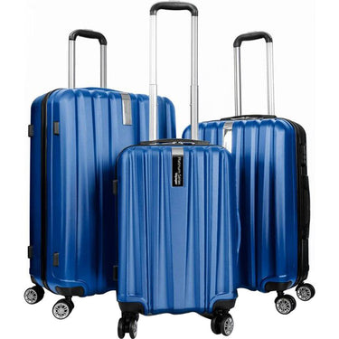 Deco Gear Travel Elite Series 3 Pc Hardside Spinner Luggage Set Blue Open Box