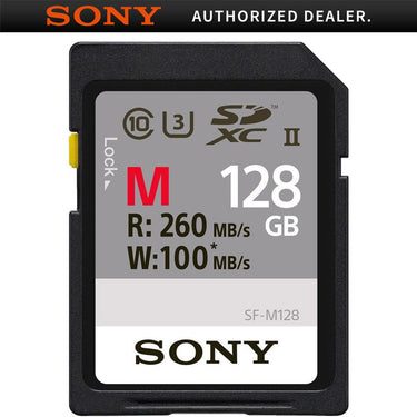 Sony Memory Card 128GB, UHS-II SD, CL10, U3, Max R260MB/s, W100MB/s (SF-M128/T)