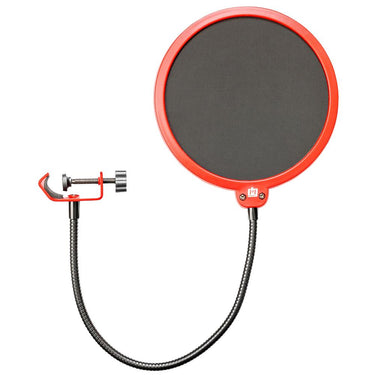 Deco Gear 2-Pack Professional Pop Filter Microphone Wind Screens with Goose Neck Black/Red