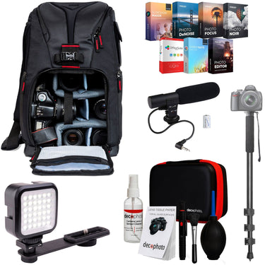 Deco Gear Pro Mobile Video Elite Bundle | Sling Backpack,Shotgun Mic,Video Light & More
