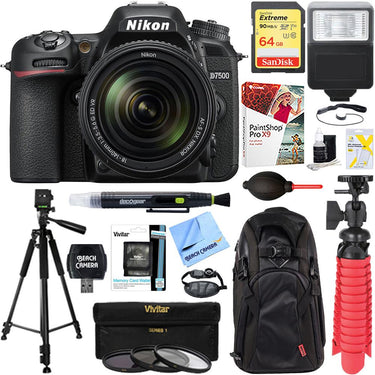 Nikon D7500 20.9MP Digital SLR Camera + AF-S 18-140mm ED VR Lens Deluxe Accessory Kit