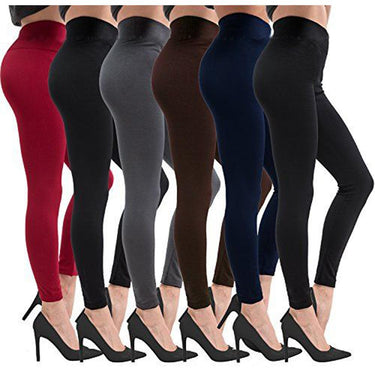 Be Free 6-Pack Fleece Lined Leggings (Assorted Colors)(1X/2X)
