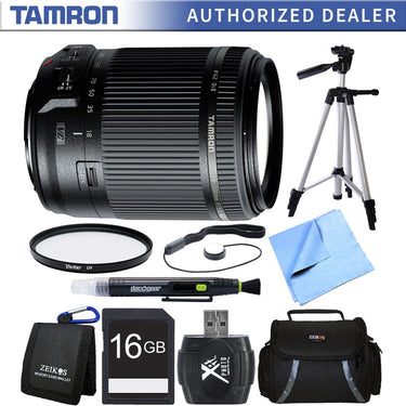 Tamron 18-200mm Di II VC All-In-One Zoom Lens for Canon Mount 16GB Memory Card Bundle