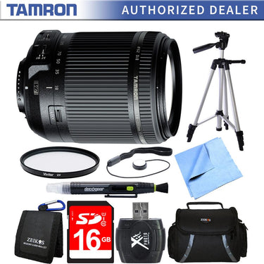 Tamron 18-200mm Di II VC All-In-One Zoom Lens for Nikon Mount 16GB Memory Card Bundle
