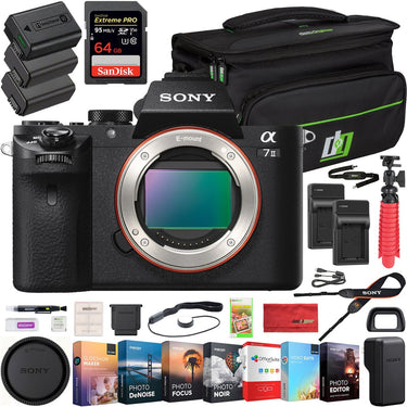 Sony Alpha a7 II Mirrorless Camera 24MP Body + Deco Gear Case 2x Extra Battery Bundle