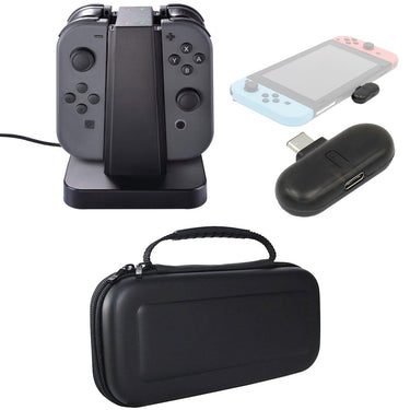 Deco Gear Nintendo Switch Accessory Kit with Bluetooth Adapter, Case, and Charging Dock