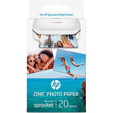 Hewlett Packard Zink Sticky-Backed Photo Paper 20 Sheets, 2 x 3 Inches