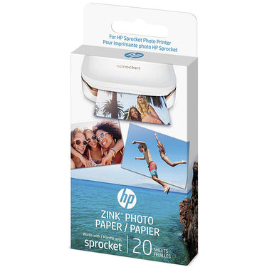 Hewlett Packard Zink Sticky-Backed Photo Paper 20 Sheets, 2 x 3 Inches