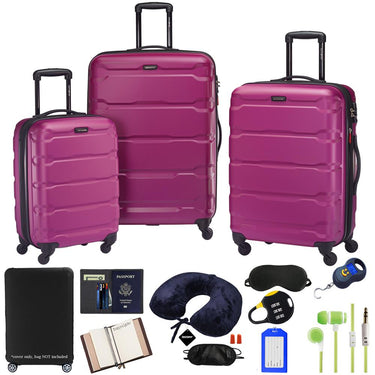 Samsonite Omni Hardside Nested 3pc. Luggage Set, Radiant Pink w/ 10pc Accessory Kit