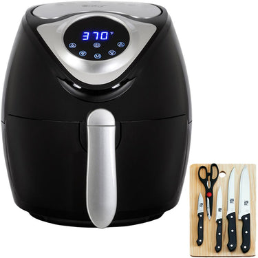 Deco Chef 3.7QT Electric Oil-Free Digital Air Fryer + Knife Set w/ Cutting Board