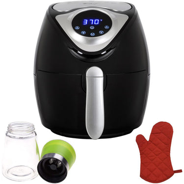 Deco Chef 3.7QT Electric Oil-Free Digital Air Fryer w/ Oven Mitt and Spice Mill