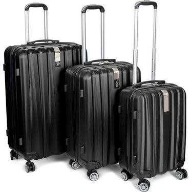 Deco Gear Travel Elite Series 3 Pc Hardside Spinner Luggage Set Black Open Box