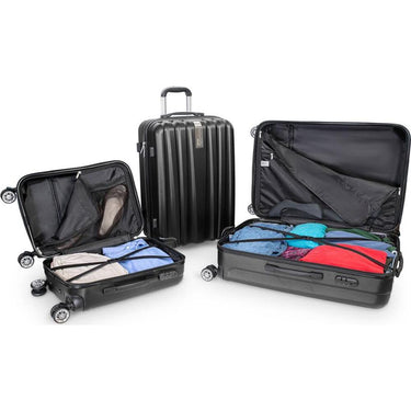Deco Gear Travel Elite Series 3 Pc Hardside Spinner Luggage Set Black Open Box