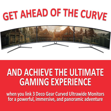 Deco Gear 35" Curved Ultrawide LED Gaming Monitor Full HD Display 21:9 2560x1080 - 3-Pack