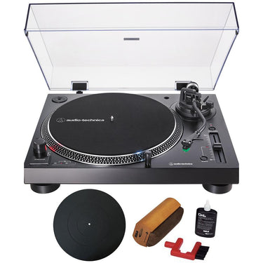 Audio-Technica Direct-Drive Turntable Analog & USB Black + Essentials Bundle