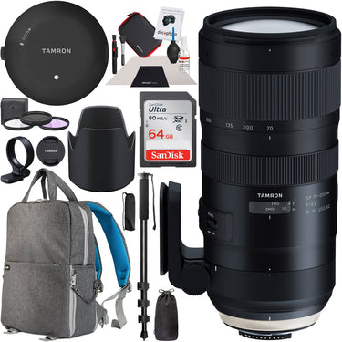 Tamron SP 70-200mm F/2.8 Di VC USD G2 Nikon F Lens + TAP-In Console + Backpack Bundle