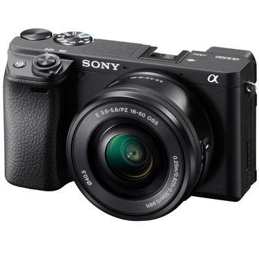 Sony a6400 4K Mirrorless Camera ILCE-6400L/B 16-50mm Lens Kit + Flash & Case Bundle