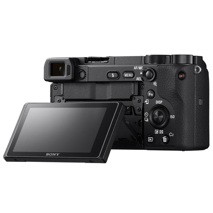 Sony a6400 4K Mirrorless Camera ILCE-6400/B + Deco Gear Pro Kit Flash & Case Bundle
