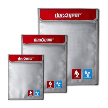 Deco Gear Dual-Layer Silicone Fireproof Water Resist. Safe Storage Bag - Medium 11.5" x 9"