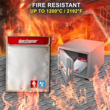 Deco Gear Dual-Layer Silicone Fireproof Water Resist. Safe Storage Bag - Medium 11.5" x 9"