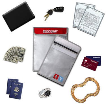 Deco Gear Dual-Layer Silicone Fireproof Water Resistant Safe Storage Bag - Large 15" x 11"