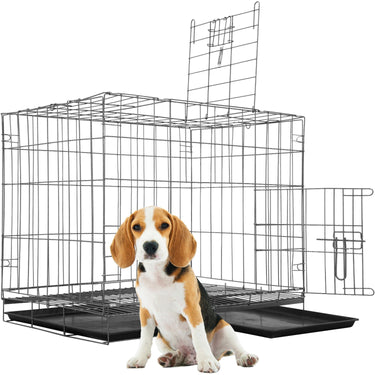 Deco Pet Folding Metal Dog/Cat/Pet Crate with Crate Cover Bundle