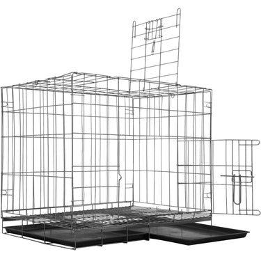 Deco Pet Folding Metal Dog/Cat/Pet Crate with Crate Cover Bundle
