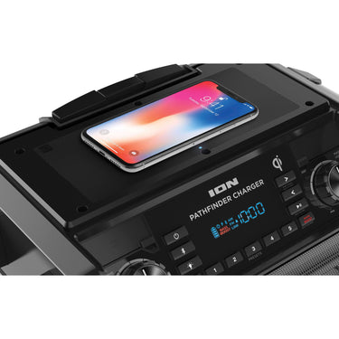 Ion Audio Pathfinder Charger, Bluetooth Portable Speaker w/ Wireless Qi, Refurbished