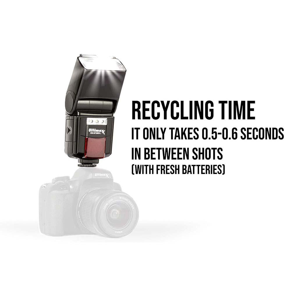 High Power Automatic Flash with LED Video Light for DSLR Camera