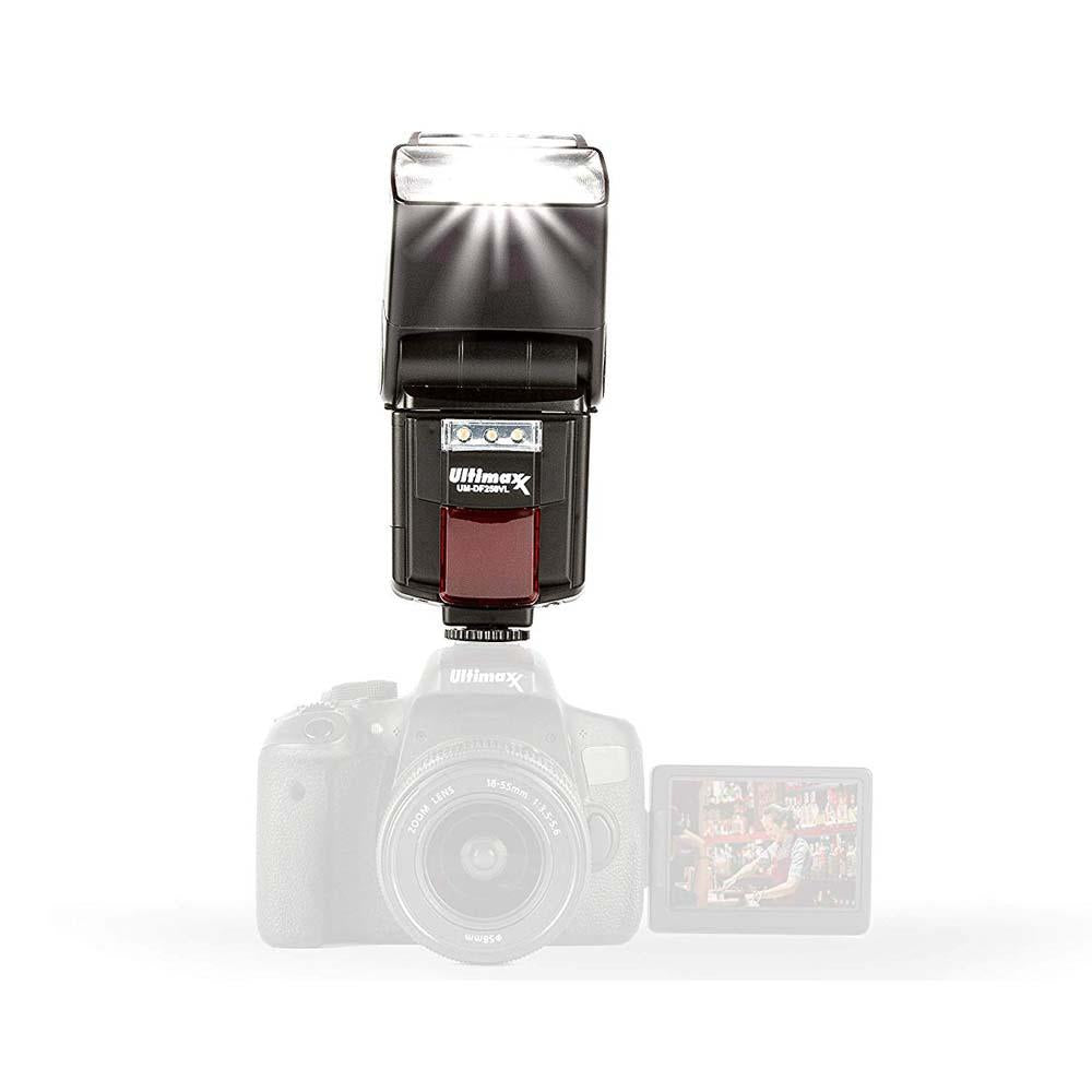 High Power Automatic Flash with LED Video Light for DSLR Camera