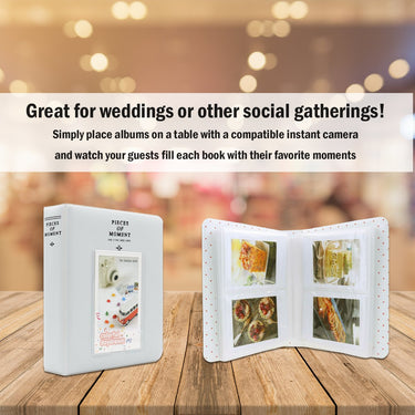 Deco Essentials 2" x 3" White 64 Page Photo Album - Fuji Instax Mini 70, 7s, 8, 90, 50, and 25s