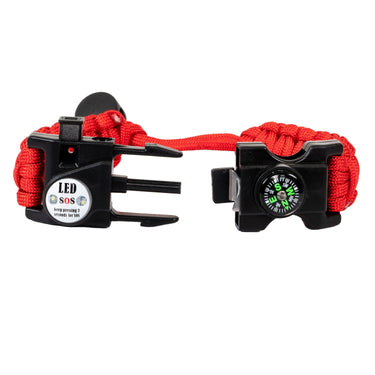 Deco Essentials 2-Pack Tactical Emergency Paracord Bracelet w/ SOS LED Whistle Knife Multi Tool