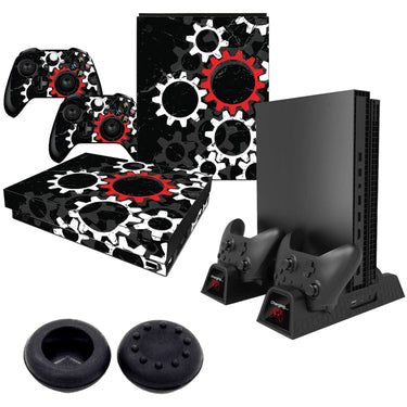 Deco Gear Xbox Accessory Kit with 3-in-1 Vertical Stand, Thumb Grips, and XB1X Skin Decal