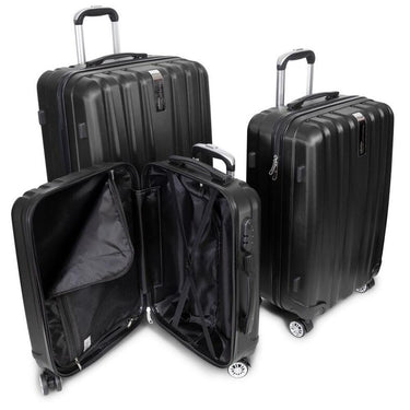 Deco Gear Travel Elite Series 3Pc Spinner Luggage Set (20",24",28") w/ 10Pc Accessory Kit