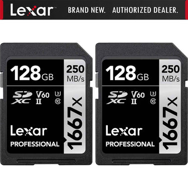 Lexar Professional SDHC / SDXC 1667x UHS-II 128gb Memory Card 2 Pack
