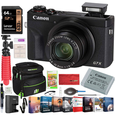 Canon PowerShot G7 X Mark III Digital Camera Black 4.2x Optical Zoom 4K Travel Bundle