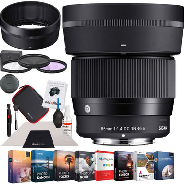 Sigma 56mm F1.4 DC DN C Contemporary Lens for Sony E-Mount 351965 Accessory Kit Bundle